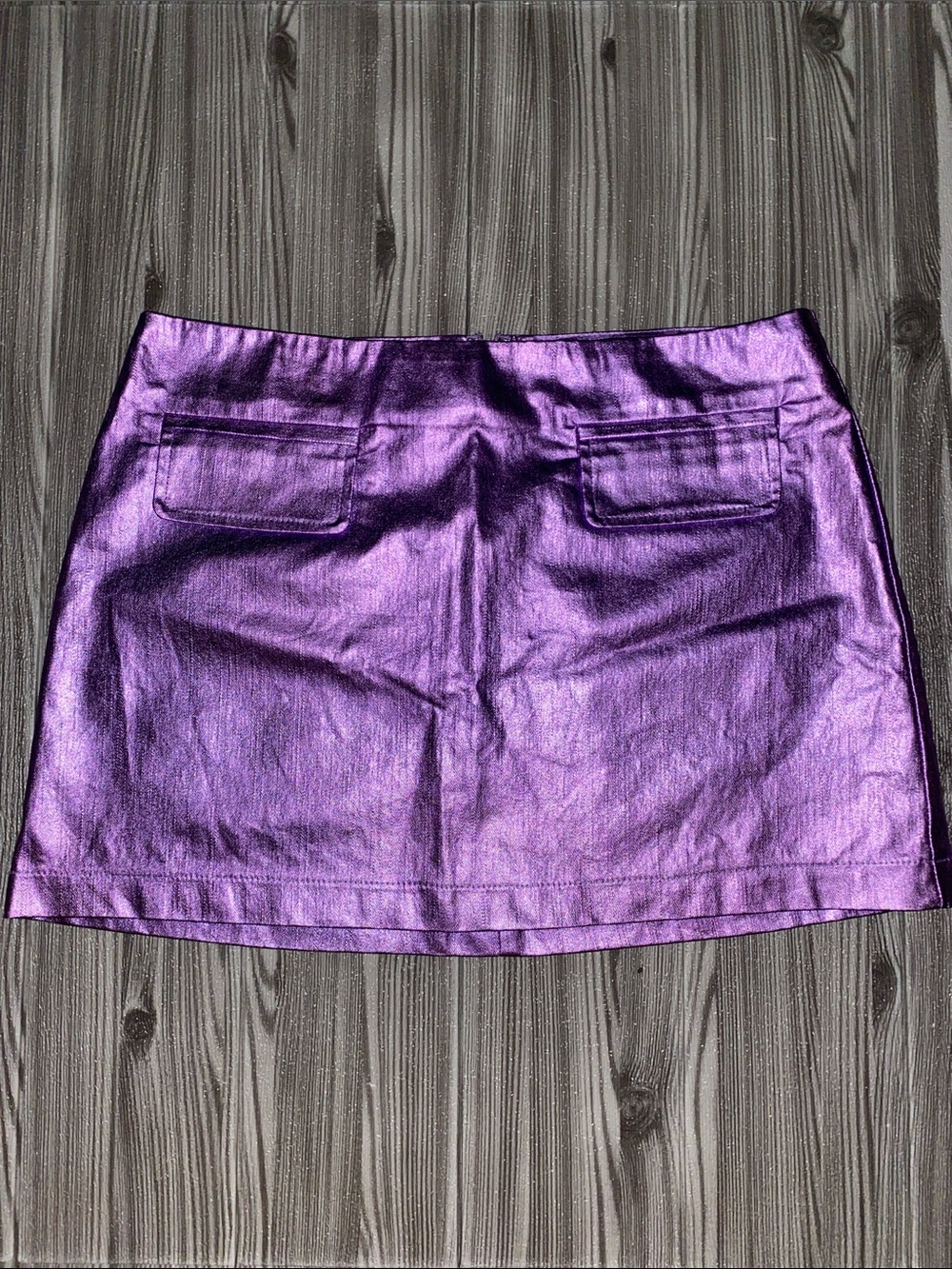 Fashion Nova Metallic Purple Mini Skirt